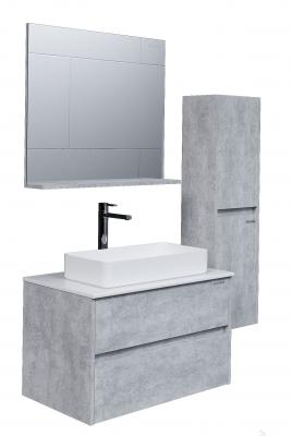 Тумба под раковину в ванной подвесная Grossman ЭДВАНС-80 см, цемент светлый